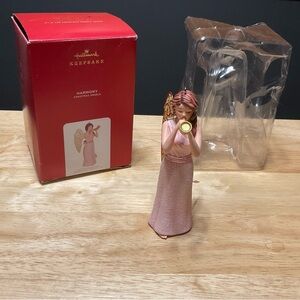 Hallmark Keepsake Harmony Christmas Angels with Pink Glitter Dress & Gold Wings